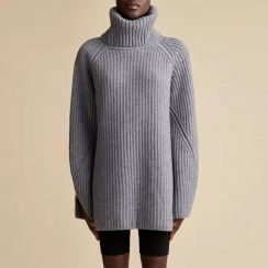 2PcsWinter Loose Casual High Neck Womens Sweater