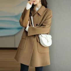4Pcs Womens Slim Mid Length Casual Coat