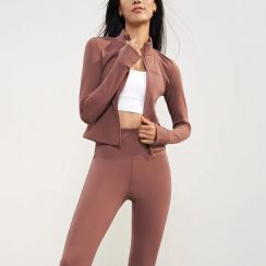 3Pcs Womens Zipper Long Sleeve Thumbhole Yoga Jacket