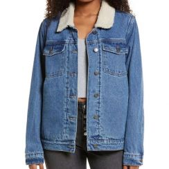 Cotton Blue Winter Denim Jacket